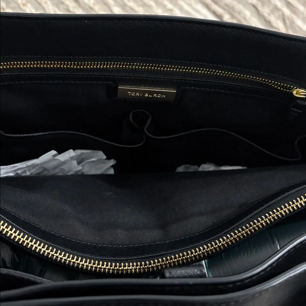 Tory‎ Burch Large Robinson Black Leather Tote Shoulder Bag